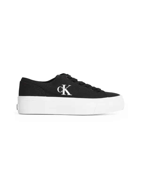 Calvin Klein VULC FLATFORM LOW Womens Trainers Black/Bright White made by Calvin Klein