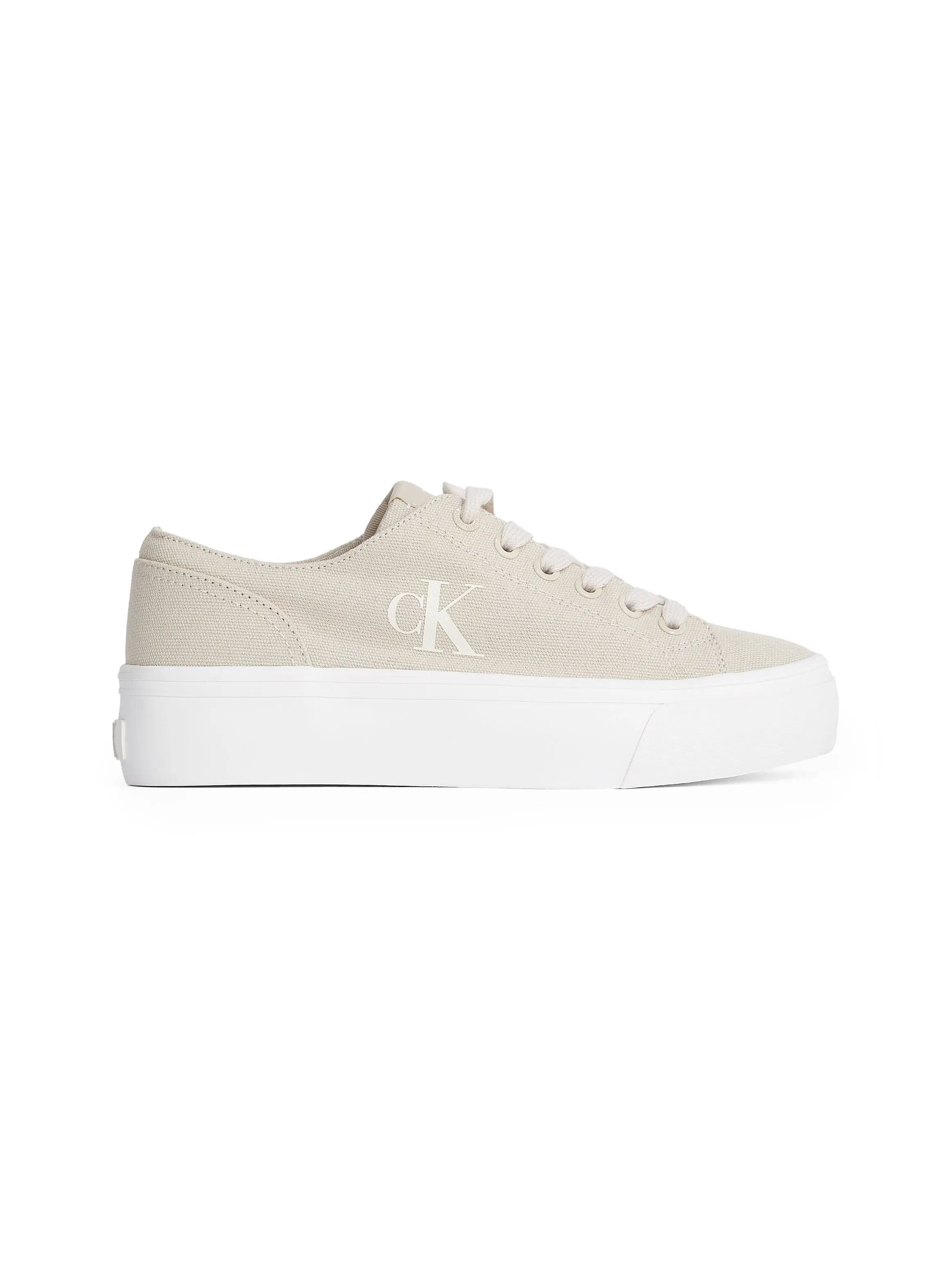Calvin Klein VULC FLATFORM LOW Womens Trainers Eggshell/Creamy White sold by Shuperb