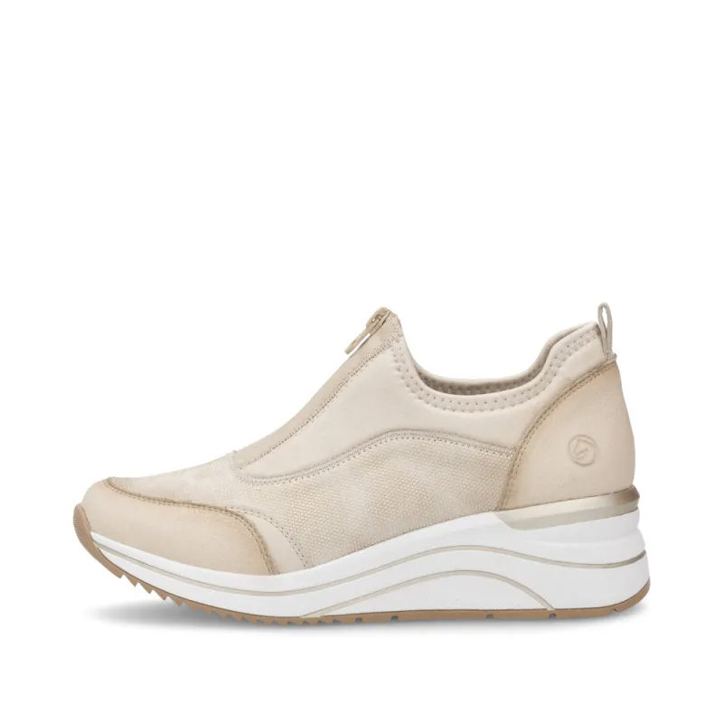 Remonte D0T08-61 Womens Trainers Beige Combination made by Remonte