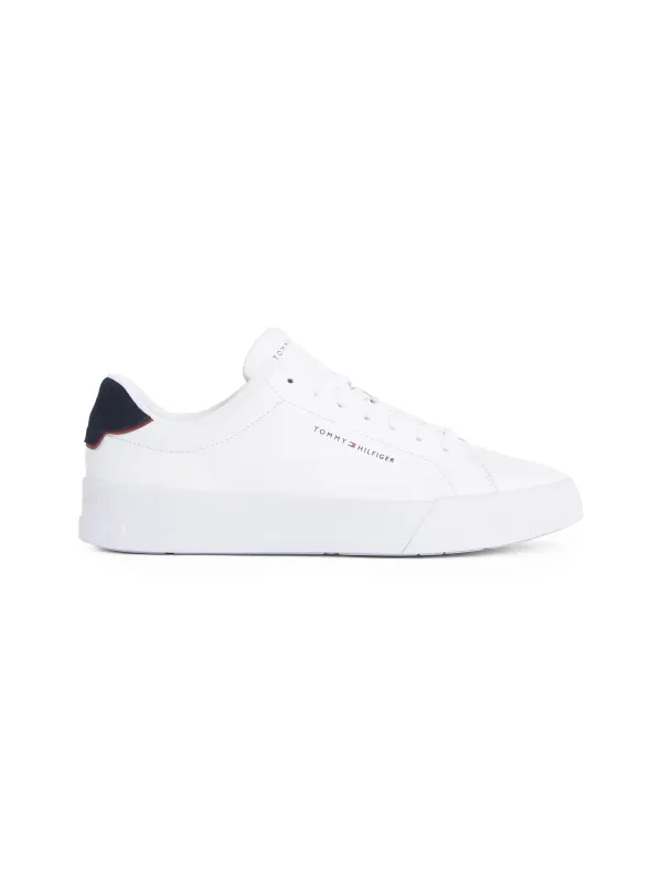 Tommy Hilfiger LOGO COURT Mens Trainers White/Desert Sky sold by Shuperb
