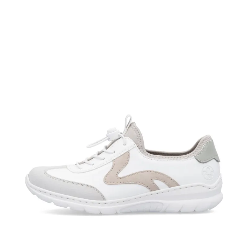 Rieker L32G9-80 Womens Shoes White Combination sold by Shuperb