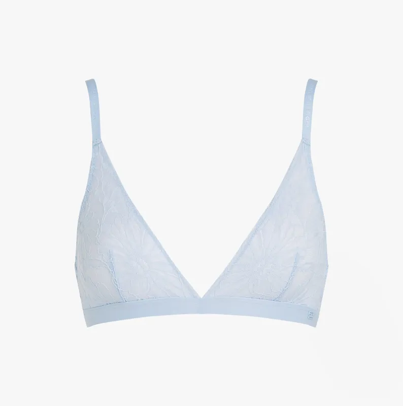Tommy Hilfiger FLORAL LACE Womens Triangle Bra Sweet Blue sold by Shuperb