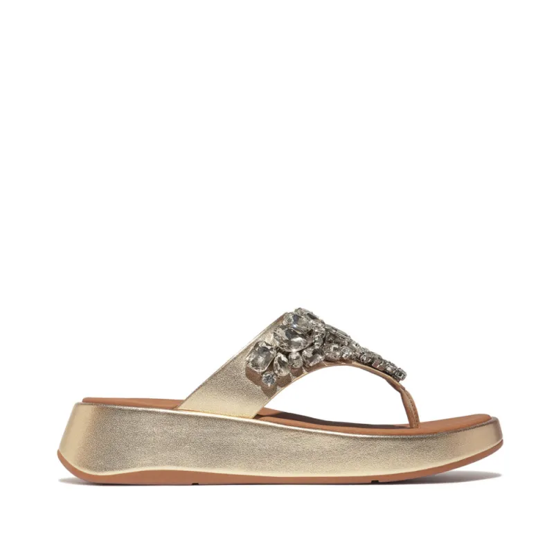 F-MODE JEWEL-DELUXE Womens Toe Post Sandals Platino sold by Shuperb
