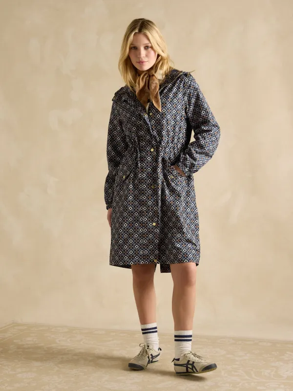 Joules Holkham Womens Waterproof Packable Raincoat With Hood Navy sold by Shuperb