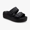 Crocs 207431-001 BROOKLYN BUCKLE LOW WEDGE Womens Sandals Black sold by Shuperb