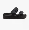 Crocs 207431-001 BROOKLYN BUCKLE LOW WEDGE Womens Sandals Black sold by Shuperb