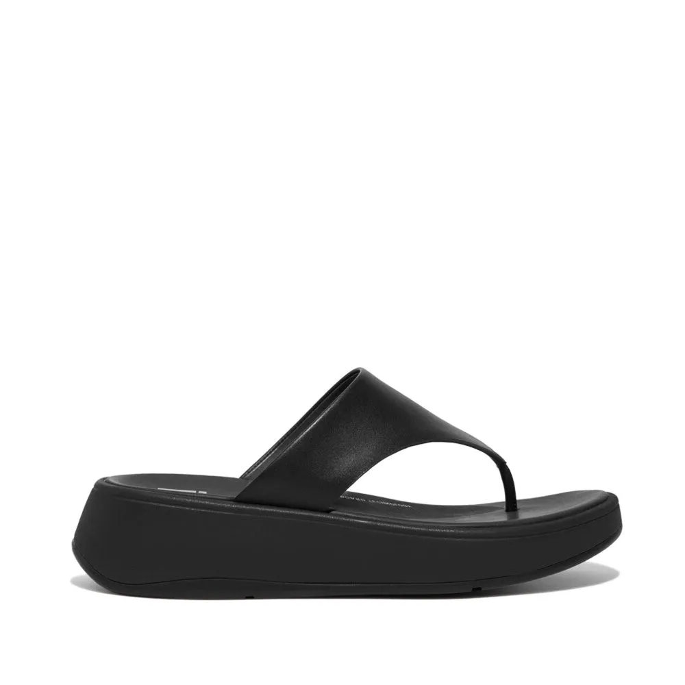 FitFlop F-MODE LEATHER FLATFORM Womens Toe Post Sandals All Black sold by Shuperb