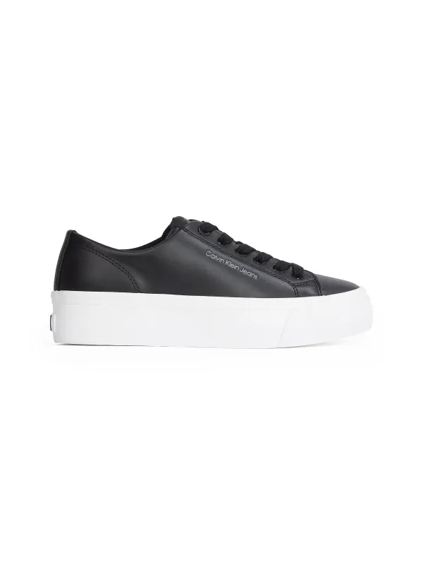 Calvin Klein VULC FLATFORM LOW Womens Trainers Black/Bright White made by Calvin Klein