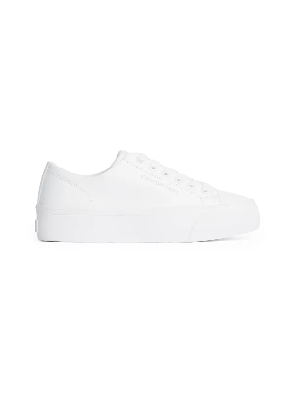 Calvin Klein VULC FLATFORM LOW Womens Trainers Triple Bright White made by Calvin Klein