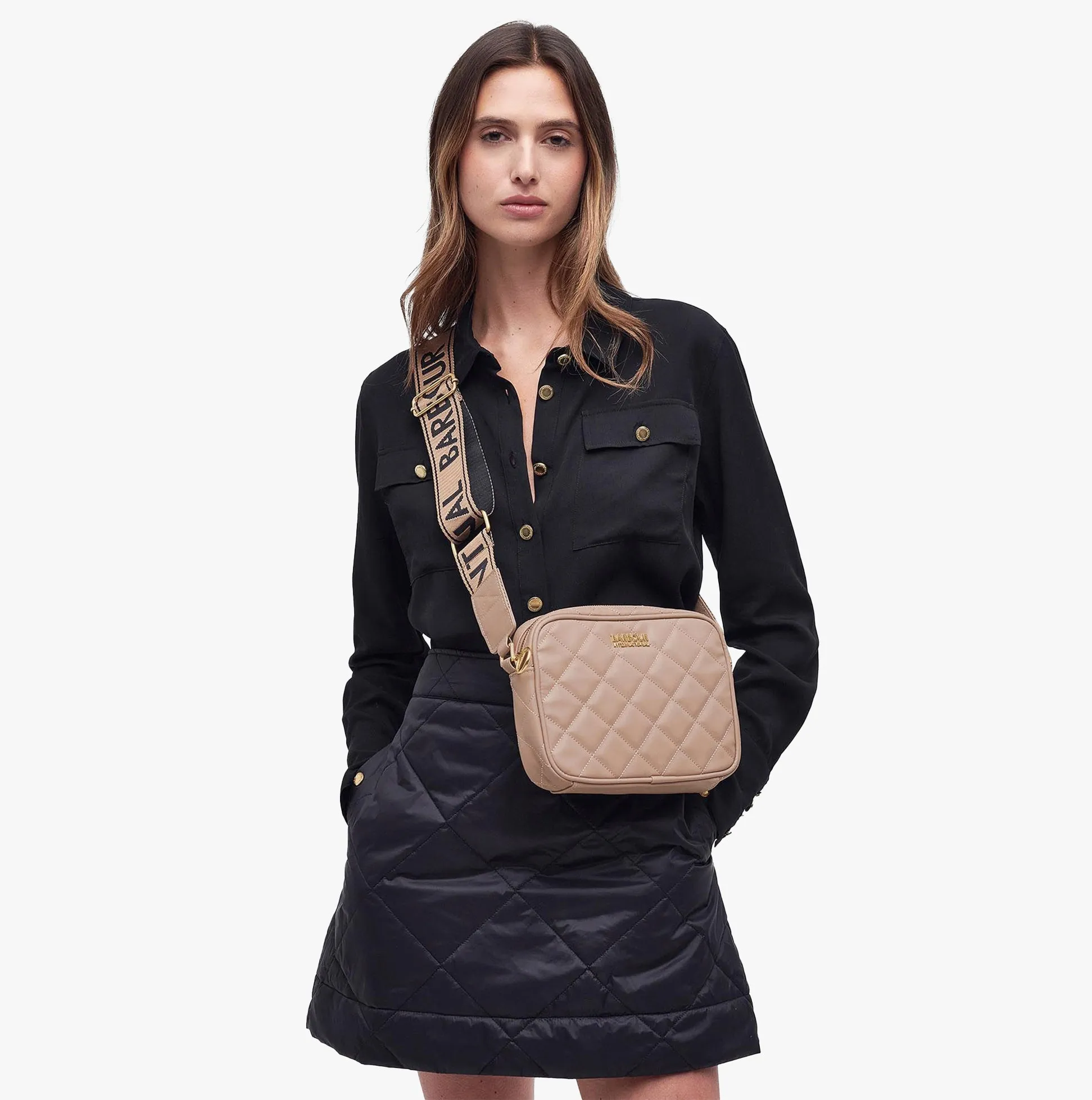 Barbour QUILTED SLOANE Womens Crossbody Bag Camel sold by Shuperb product image thumbnail 2
