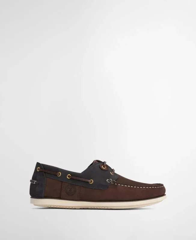 Barbour WAKE Mens Boat Shoes Brown/Navy sold by Shuperb