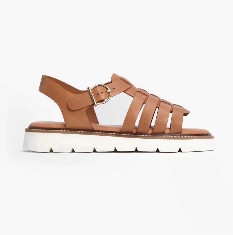 Barbour OTTERBURN Womens Fisherman Sandals Tan sold by Shuperb