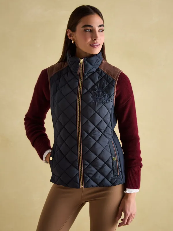 Joules BRAEMAR LUXE Womens Quilted Gilet Navy sold by Shuperb
