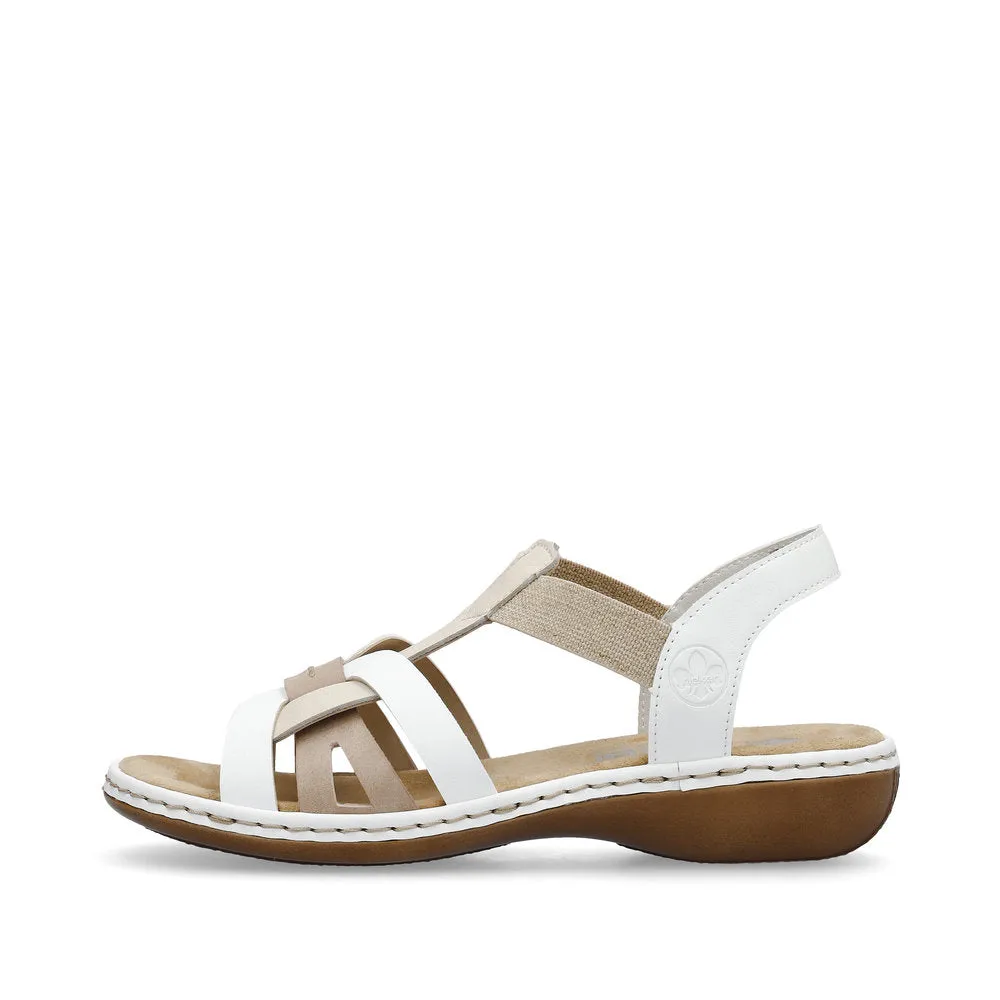 Rieker 65918-81 Womens Sandals White Combination sold by Shuperb