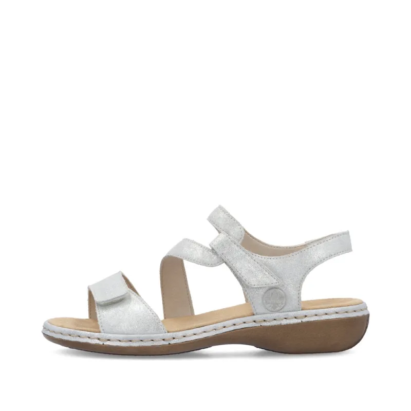 Rieker 659C7-93 Womens Sandals Silver/Platinum sold by Shuperb