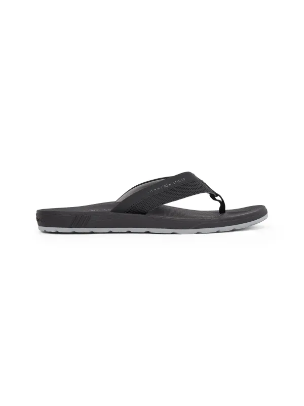 Tommy Hilfiger CONTRAST TEXTURE Mens Flip Flops Black sold by Shuperb