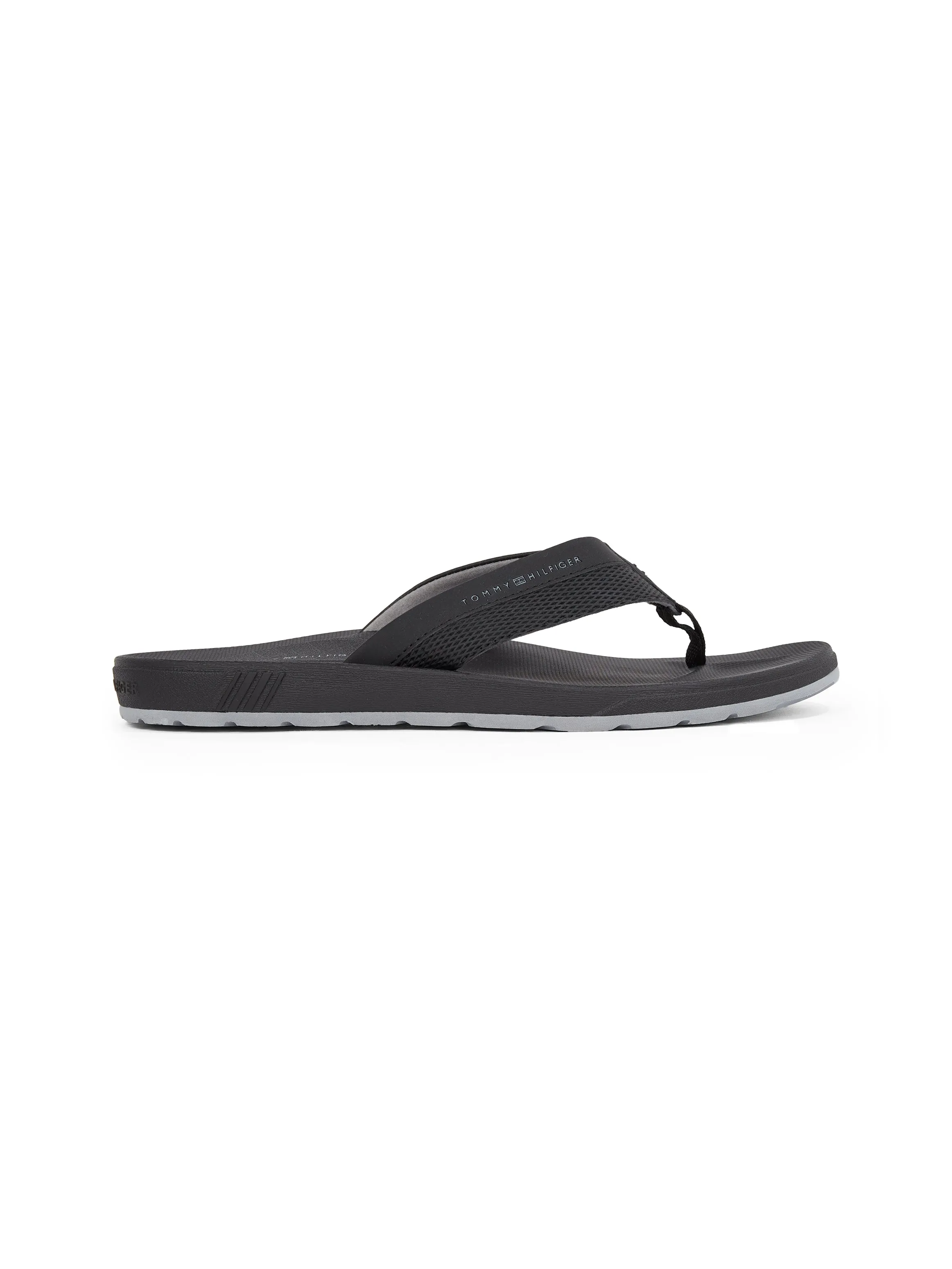 Tommy Hilfiger CONTRAST TEXTURE Mens Flip Flops Black sold by Shuperb