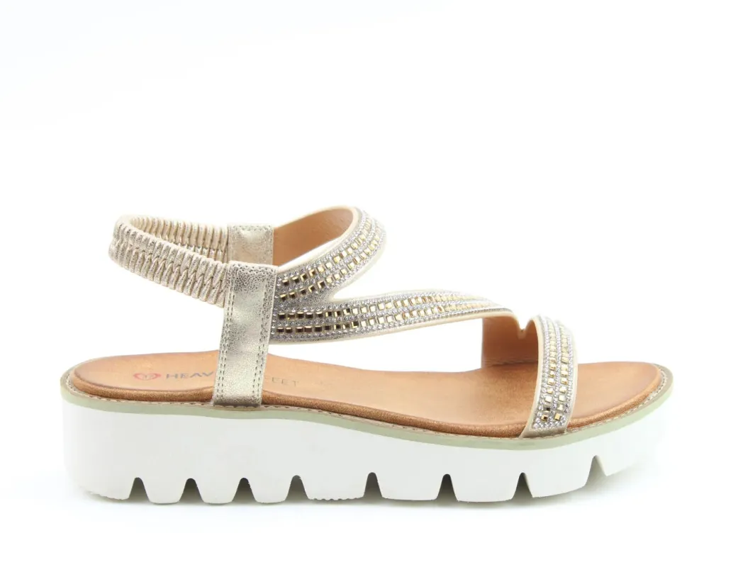 Heavenly Feet FRESCO Womens Sandals Gold sold by Shuperb