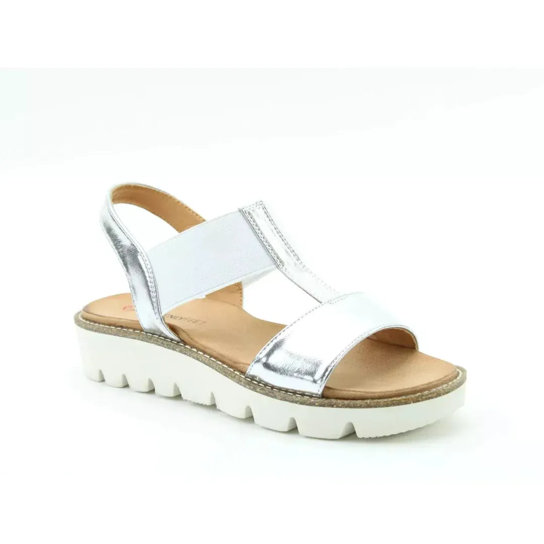 Heavenly Feet RITZ SHIMMER Womens Sandals Silver Shimmer sold by Shuperb