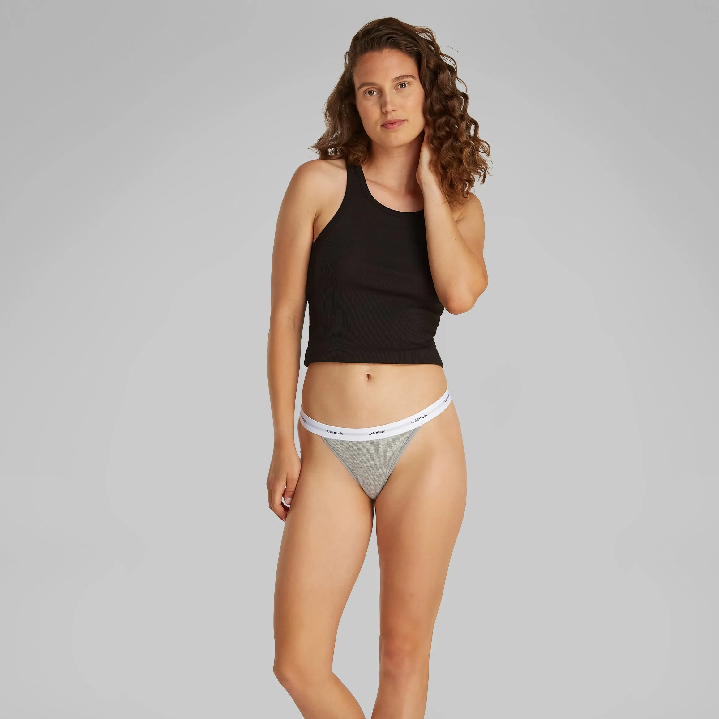 Calvin Klein COTTON STRETCH RIB 3 Pack Womens Thongs Multicoloured sold by Shuperb product image thumbnail 4