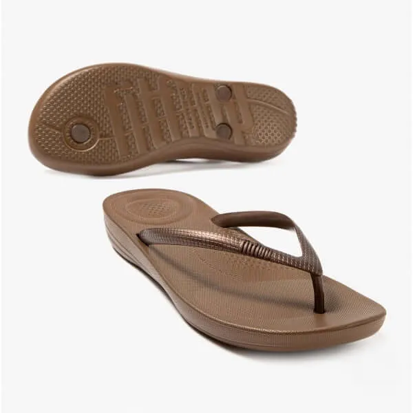 FitFlop IQUSHION Womens Ergonomic Toe Post Flip Flops Bronze sold by Shuperb product image thumbnail 4