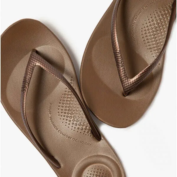 FitFlop IQUSHION Womens Ergonomic Toe Post Flip Flops Bronze sold by Shuperb product image thumbnail 3