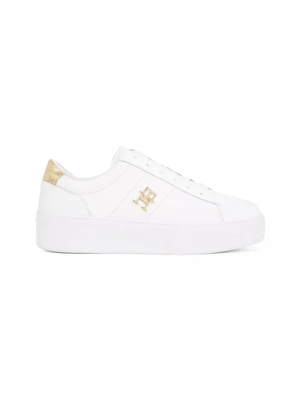Tommy Hilfiger PLATFORM COURT Womens Trainers White sold by Shuperb