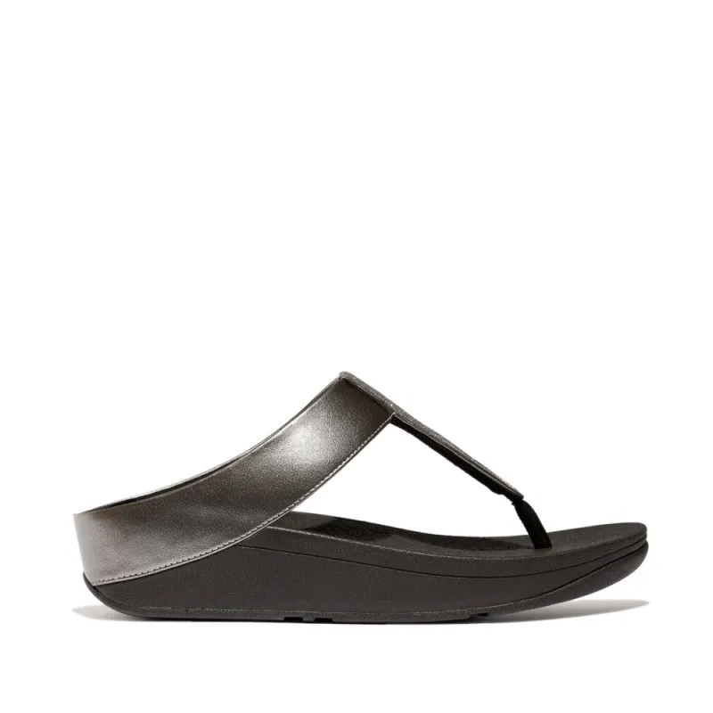 FitFlop FINO GLITTERDUST  METALLIC Womens Toe Post Sandals Pewter sold by Shuperb