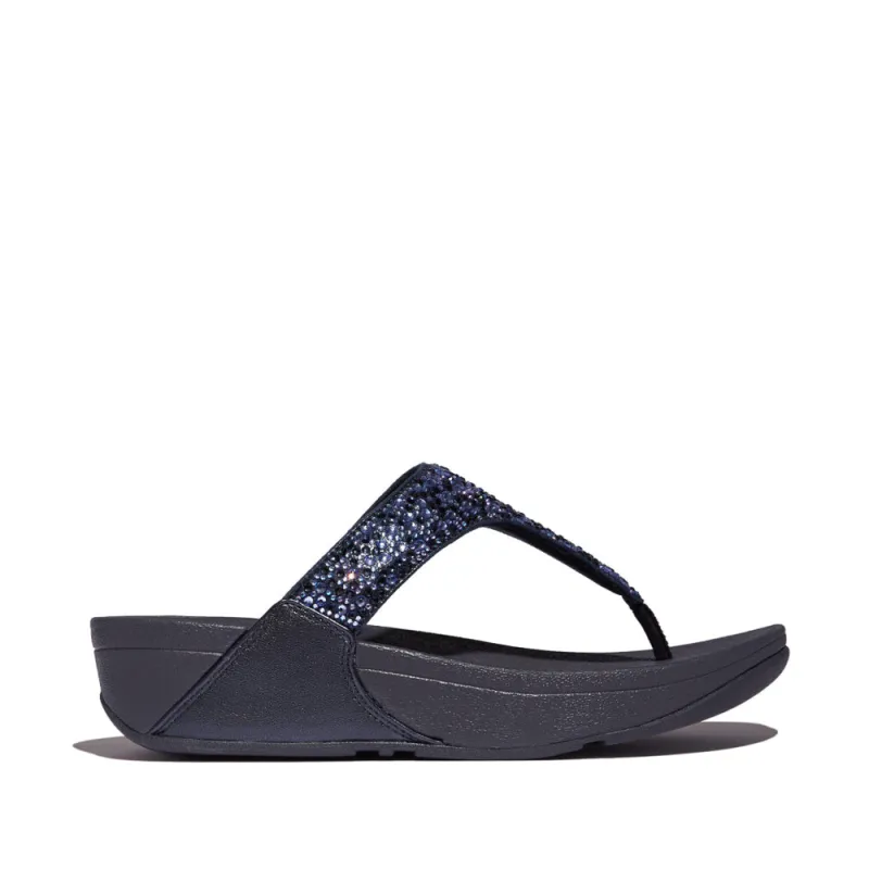 FitFlop LULU CRYSTAL-MIX Womens Toe Post Sandals Midnight Navy sold by Shuperb