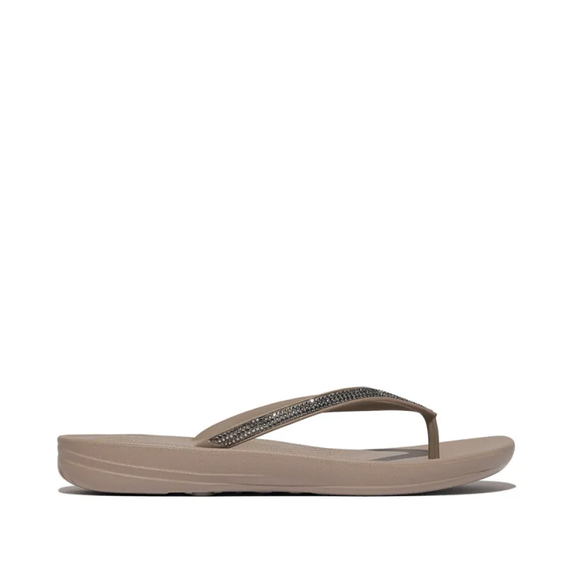 FitFlop IQUSHION OMBRE SPARKLE Womens Flip Flops On Taupe/Pewter sold by Shuperb
