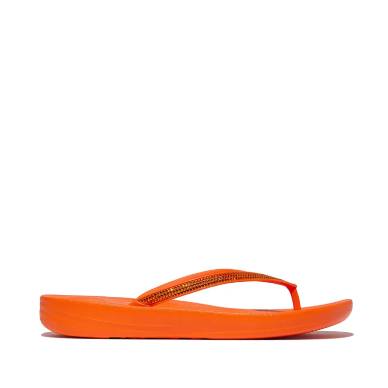 FitFlop IQUSHION SPARKLE Womens Toe Post Sandals Pop Orange sold by Shuperb