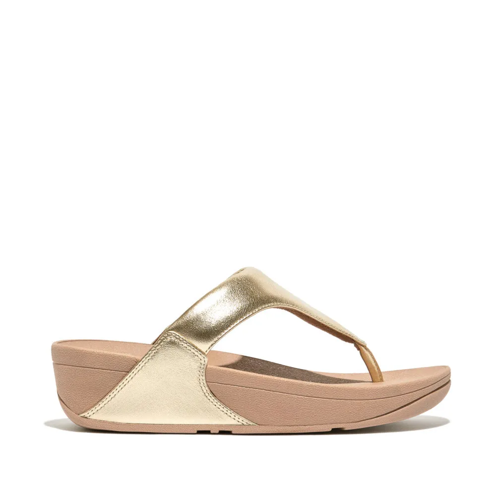 FitFlop LULU LEATHER Womens Toe Post Sandals Platino sold by Shuperb