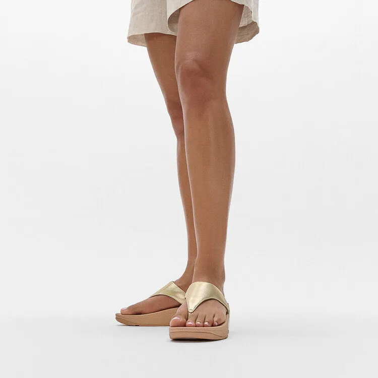 FitFlop LULU LEATHER Womens Toe Post Sandals Platino sold by Shuperb product image thumbnail 5