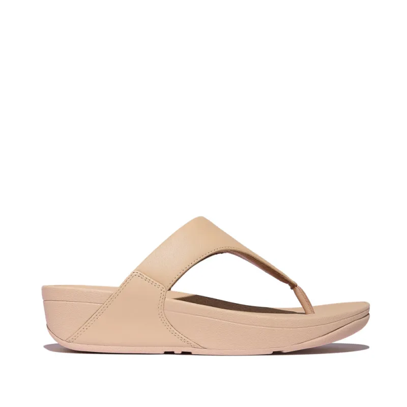 FitFlop LULU LEATHER Womens Toe Post Sandals Sandy Beige sold by Shuperb
