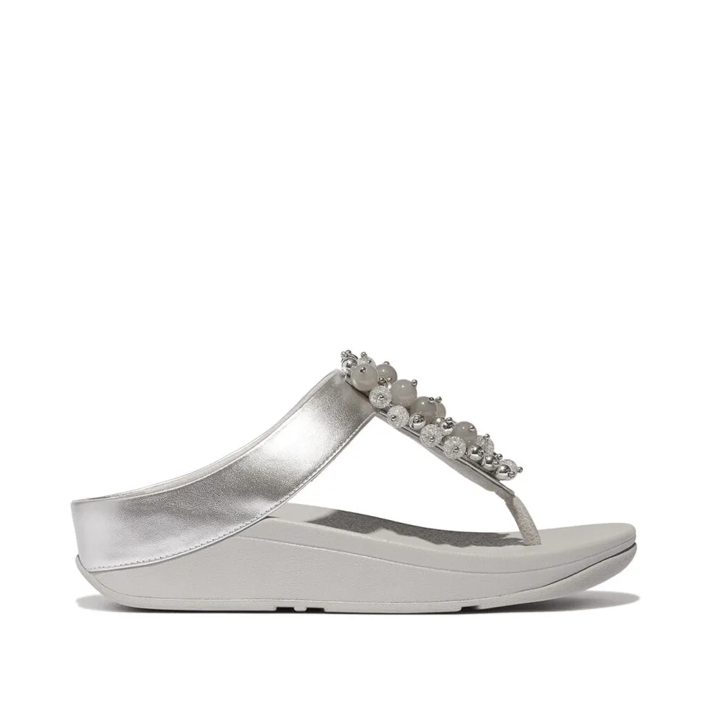 FitFlop FINO BAUBLE-BEAD Womens Toe Post Sandals Silver sold by Shuperb