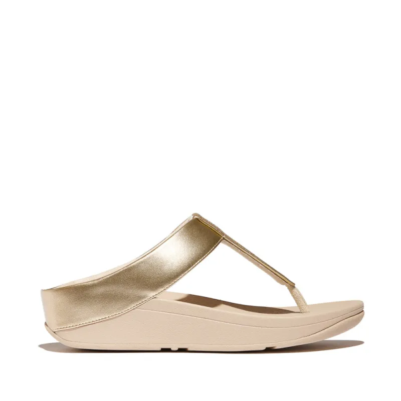 FitFlop FINO GLITTERDUST  METALLIC Womens Toe Post Sandals Platino sold by Shuperb