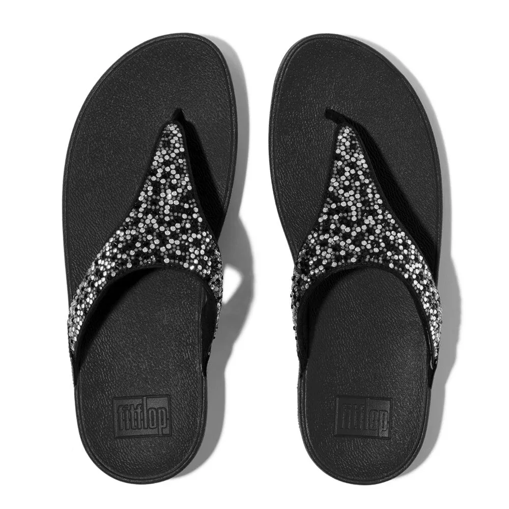 FitFlop LULU CRYSTAL-MIX Womens Toe Post Sandals All Black sold by Shuperb product image thumbnail 4