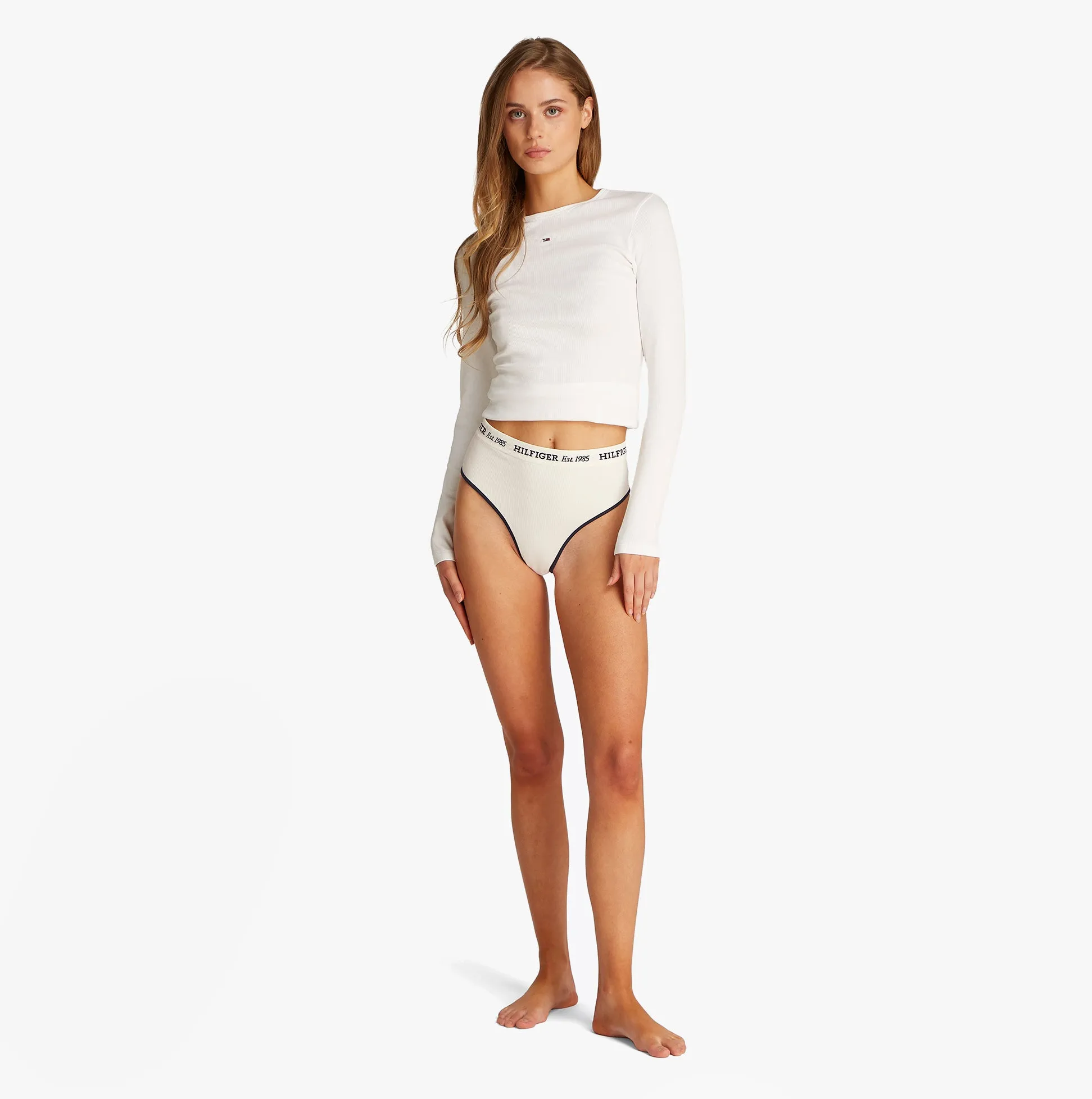 Tommy Hilfiger RIBBED Womens High Rise Briefs Ivory sold by Shuperb product image thumbnail 2