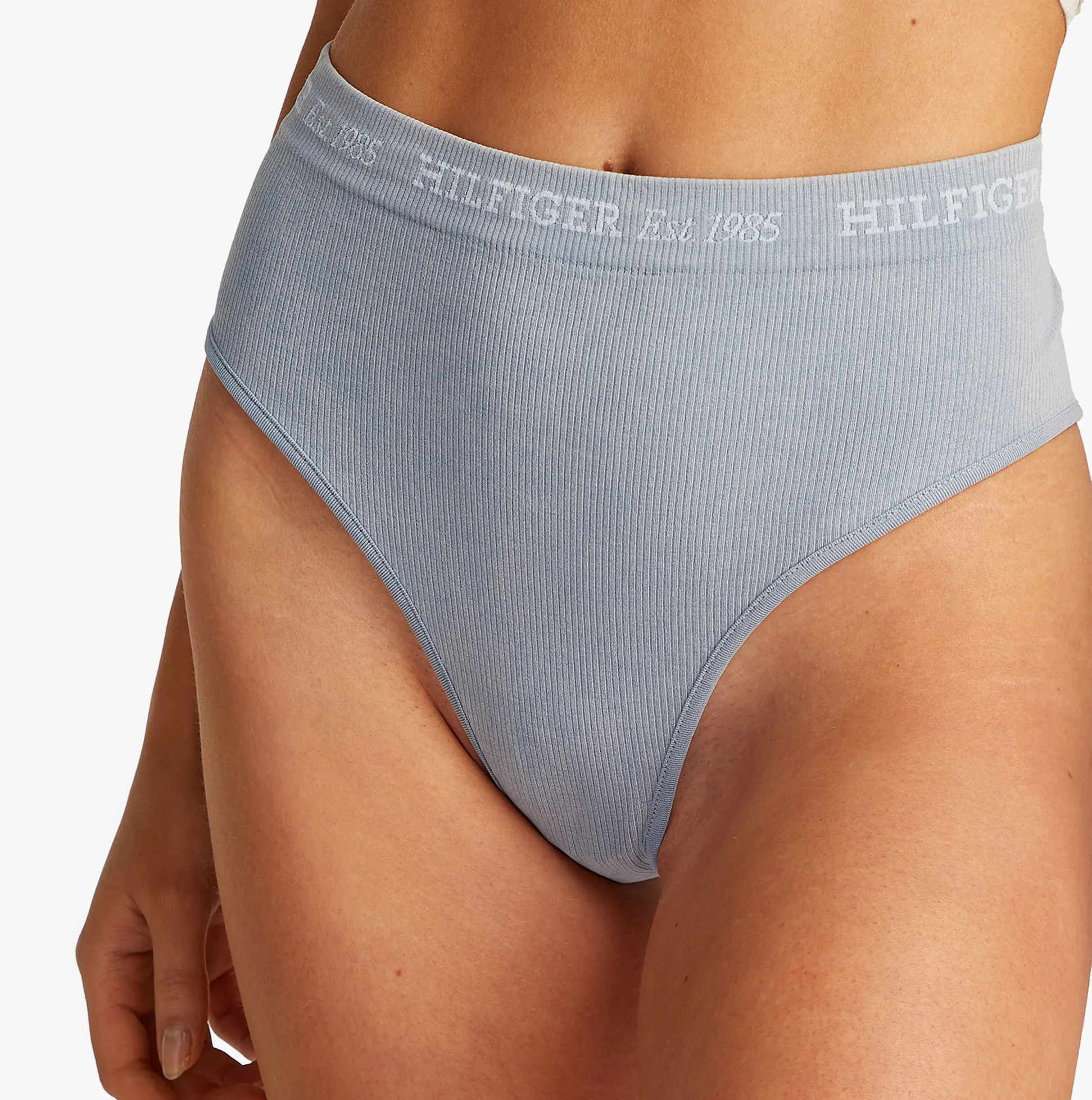 Tommy Hilfiger RIBBED Womens High Rise Briefs Brisk Blue sold by Shuperb product image thumbnail 5