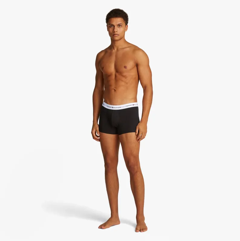 Tommy Hilfiger 3 Pack Mens Colour-Blocked Logo Trunks Black made by Tommy Hilfiger
