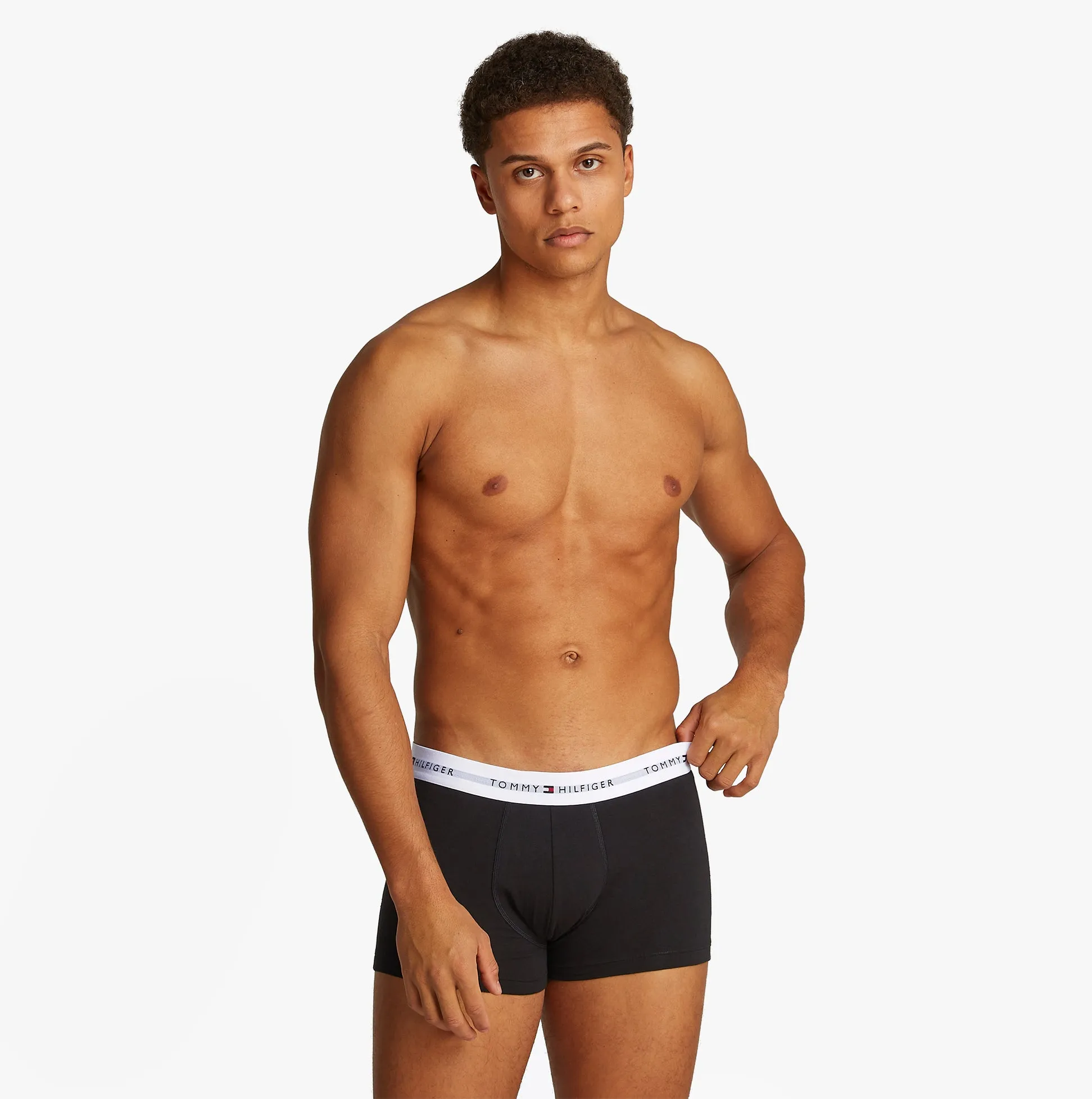 Tommy Hilfiger 3 Pack Mens Colour-Blocked Logo Trunks Black sold by Shuperb product image thumbnail 4