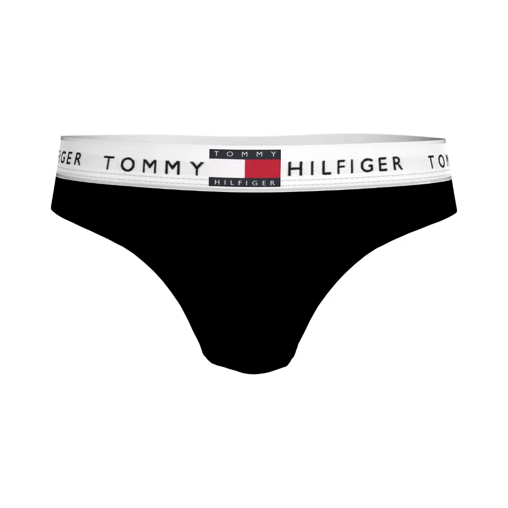 Tommy Hilfiger HERITAGE WAISTBAND Womens Logo Thong Black sold by Shuperb