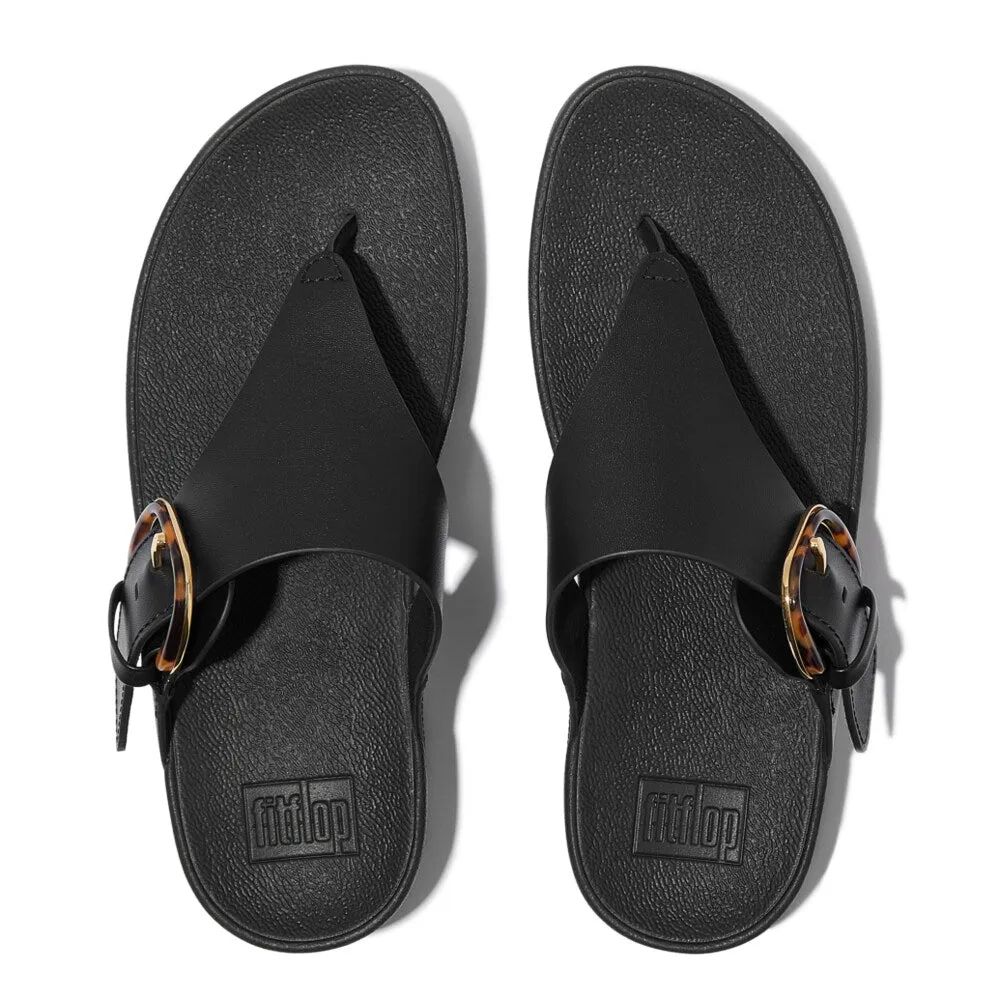 FitFlop LULU RESIN-BUCKLE Womens Toe Post Sandals All Black sold by Shuperb product image thumbnail 2