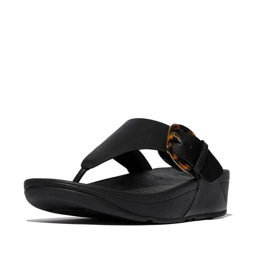 FitFlop LULU RESIN-BUCKLE Womens Toe Post Sandals All Black sold by Shuperb product image thumbnail 4