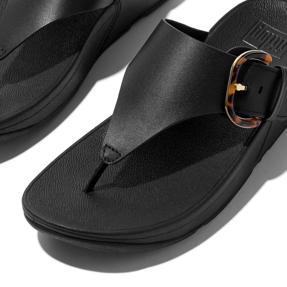 FitFlop LULU RESIN-BUCKLE Womens Toe Post Sandals All Black sold by Shuperb product image thumbnail 3