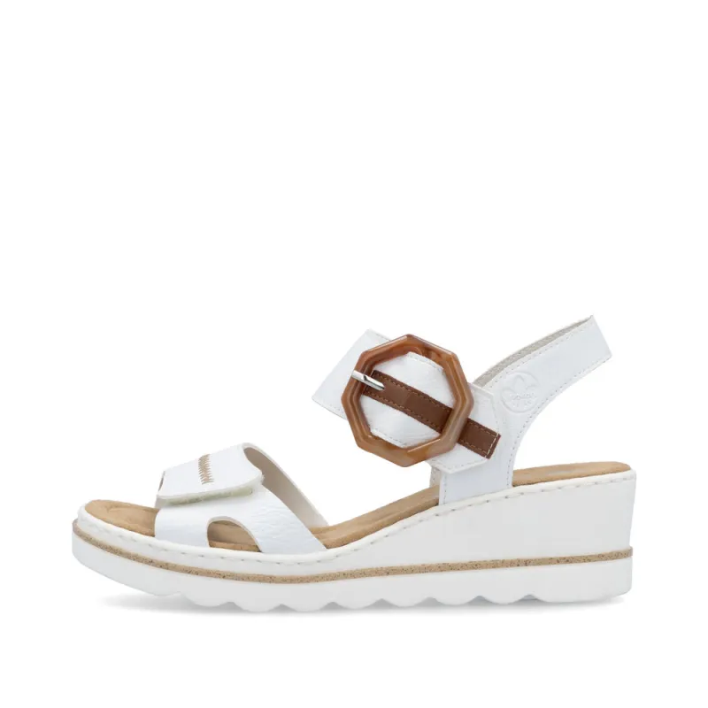 Rieker 67476-83 Womens Sandals White Combination sold by Shuperb
