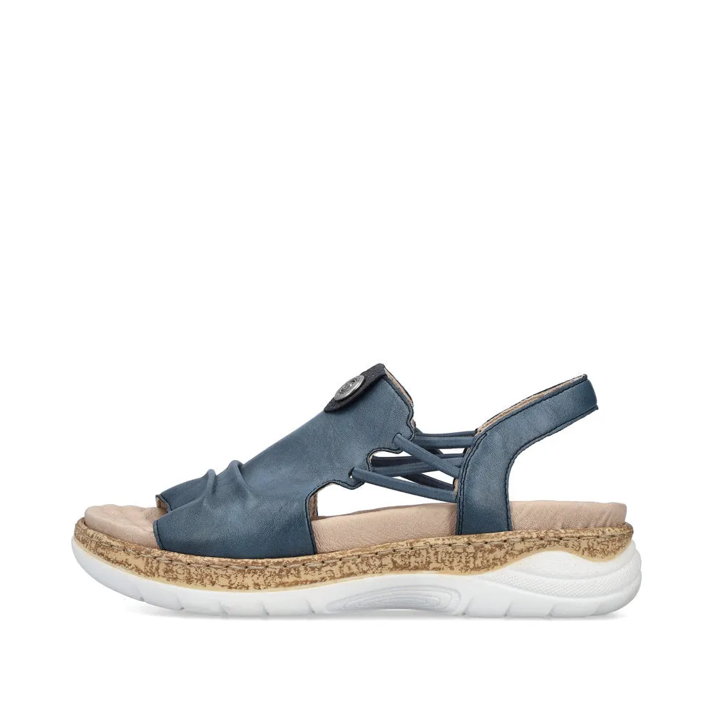 Rieker V2272-14 Womens Sandals Blue sold by Shuperb