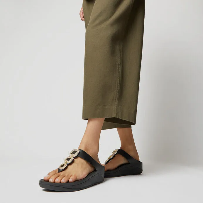 FitFlop FINO CRYSTAL-CHAIN Womens Toe Post Sandals Black sold by Shuperb product image thumbnail 5