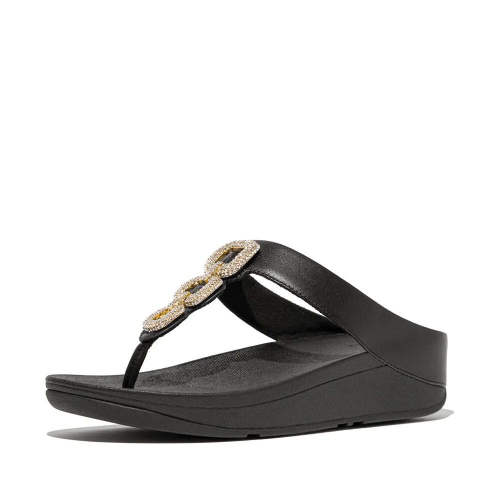 FitFlop FINO CRYSTAL-CHAIN Womens Toe Post Sandals Black sold by Shuperb product image thumbnail 4