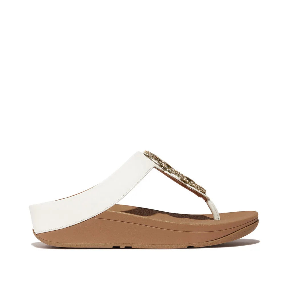 FitFlop FINO CRYSTAL-CHAIN Womens Toe Post Sandals Urban White sold by Shuperb